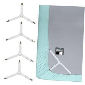 Hills Point Industries Llc 840316710367 Stay In Place Heavy Duty Adjustable Fitted Bed Sheet Straps Easy 4 White