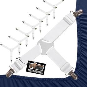 Hills Point Industries Llc 840316722452 Gorilla Grip Patent Pending Bed Sheet Holders Adjustable Elastic Fasteners With