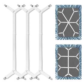 Holyenten 610321993570 Bed Sheet Straps 3-pack Adjustable Triangle Elastic Suspenders Gripper Holde