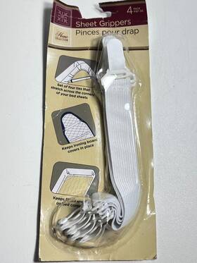 209848 Home Collection Sheet Gripper Mattress Straps Holder Elastic 4 Per Pack