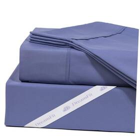 Ff40004-87-5sk4 Homtex Inc. Dreamcool 100% Egyptian Cotton Cooling Bed Sheet Set For Split King Blue