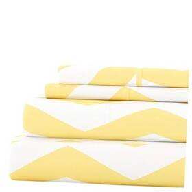 Ienjoy Home Lm-4pc-2-2 4 Piece Bedding Sheet Set Yellow Arrow - Sleep Better Queen