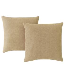 M651083 Infinity Home 2pk 18 Square Faux Linen Decorative Pillow Yellow