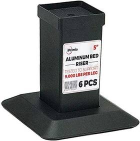 Iprimio 818297022557 Aluminum Bed Risers - Heavy Duty 5 Inch Lift 4 Pack Up To 9 000lbs