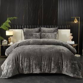 Ivellow 738063262997 Crushed Velvet Comforter Set Queen Lightweight 5pcs U