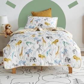 9010919 Jack & Ava And Comforter Set At The Zoo - Single