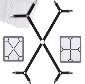 Jaxbo 665268568886 Bed Sheet Straps Fasteners Suspenders Grippers Clips Triangle Shape Adjusta