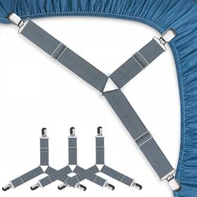 Bedsheetclips2 Jbyamus 313107471483 Adjustable Bed Sheet Straps Fitted Clips 4 Pack Gray