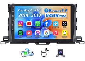 Jingelsye 745746543304 Car Radio Stereo For Toyota Highlander 2014-2019 4 Core 64g Rom 10.2 Inch 1280