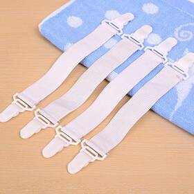 Jinshining 792483269844 4pcs White Bed Sheet Holder Straps Stays Keepers Bedsheet Holders