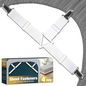 Jg-sjjz-4 Jiuge 4 Packs Bed Sheet Fasteners Adjustable Mattress Cover Straps With Metal