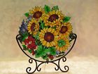 Joan Baker Designs Sunflower Fields Table Top Art Glass Creation 787853089009