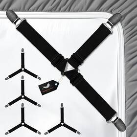 Kaslasi Comfort 198715790764 Bed Sheet Straps And Grippers 4pcs Adjustable Elastic Fasteners With Strong