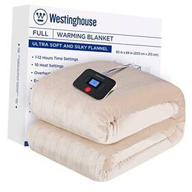 Kata 810045673059 Electric Blanket Full Size Super Cozy Soft Flannel 80 Inch X 84 Beige