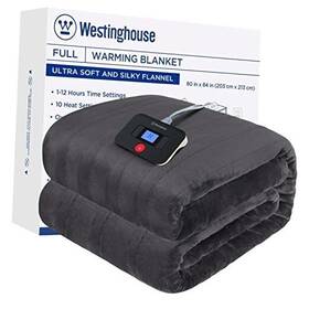 Kata 810045673066 Electric Blanket Full Size Super Cozy Soft Flannel 80 Inch X 84 Charcoal
