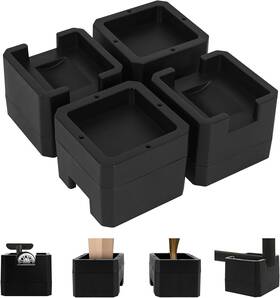 Keibikeidi 016392168372 Bed Risers Black 2 Inch Height Double-sided