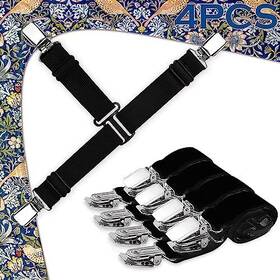 Kflk2021122112 Kimfeng Premium Bed Sheet Straps Set 4 Pcs Adjustable Black One Size 4pcs/b/black