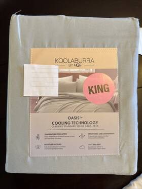 King 008889324170 Koolaburra By Ugg Size Oasis Cooling Sheet Set Sage Green Nwt