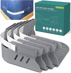 Kuodieor 313027937960 Heavy Duty Fitted Sheet Holders With Lock Fastener Straps Set Of 4