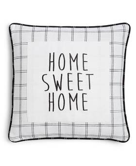 1133287blkwt20x20 Lacourte Home Sweet 20 Square Decorative Pillow Black/white