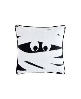 1134635blkwt20x20 Lacourte Mummy Bw Decorative Pillow Black 20 X