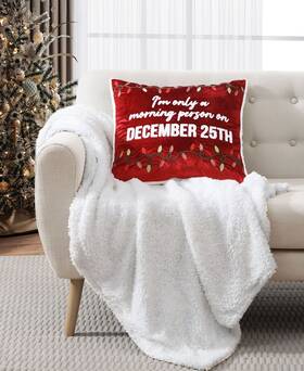Lacourte 190714494759 Morning Person Decorative Pillow 20 X Red