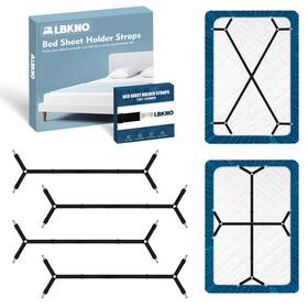 Lbkno 718027891012 4pcs Bed Sheet Straps With Metal Clips Holders Adjustable Elastic