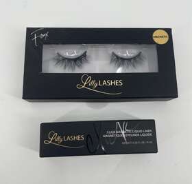 Lilly Lashes 810000272150 For Life Faux Mink Black Set Magnetic Liquid Eye Liner New Nwt N14