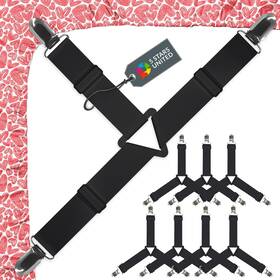 Llc 313049290227 Bed Sheet Straps Set Easy To Use Adjustable Elastic Fasteners With Metal Clips