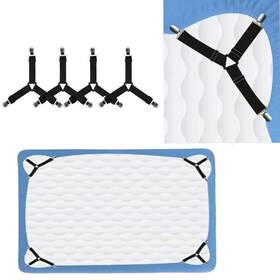 Ln2410111 Lntech 4 Pcs Bed Sheet Fasteners Adjustable Triangle Elastic With Metal