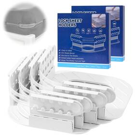 Loovou 649226836057 8 Pcs Bed Sheet Holder Fitted Straps Lock Holders