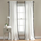 Lush Decor Pom Window Curtain Panel Black 848742021019