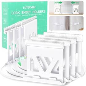 Luyulaki 797541458628 Upgraded Bed Sheet Holders For Corners 4pcs Locks Fitted Sheets