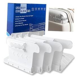 Gdq01-whi Luyumi Bed Sheet Holders For Corners Heavy Duty Lock Keep Sheets Firm