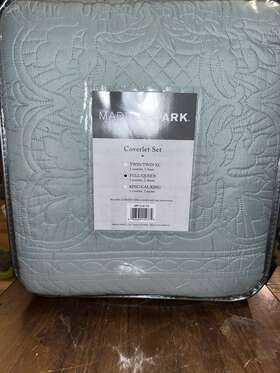 Mp13-1370 Madison Park Coverlet Set Full/queen - Seamist Tuscany Quilt 3pcs