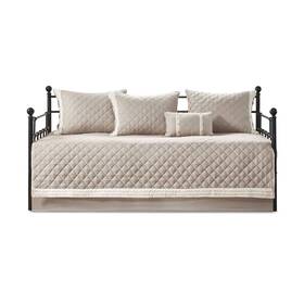 Mp13-6472 Madison Park Khaki Cotton 6 Piece Day Bed Cover Set