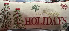 Ml10199c39a818 Manor Luxe Stratford Home Fashions 8 X 18 Decorative Pillow- Inch Happy Holidays