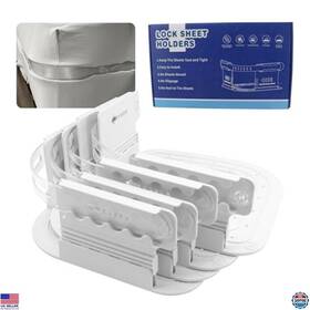 B0dynq6vnt Martha Stewart Fitted Sheet Fasteners With Lock Strap - Keep Sheets Firm And Tight Large Clips
