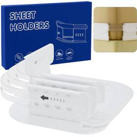 Miowen 721702764792 Bed Sheet Holders 4 Pack Adjustable Fitted Holder Clips For Corners