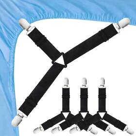 Morcheiong 744759686800 4 Pieces Bed Sheet Straps Adjustable Fasteners With Clips