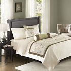 Mp15-3513 Madison Park Serene Bedscarf And Pillow Set Green 675716834494