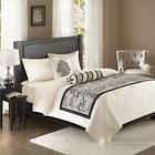 Mp15-3515 Madison Park Luxury Black Gold Paisley Bed Scarf 675716834517