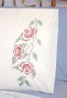 N-a Fairway Needlecraft Three Roses Stamped Perle Edge Pillowcases 0725162832497