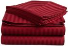 N-a Thread Count Egyptian Cotton California King Burgundy Stripe 0855031013389