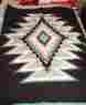 70-6625 Navajo Spiegel Large Navajo-southwestern Wallhanging Black Teal Approx 57 X 44 Nos