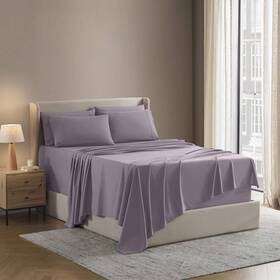 Nb216pc-ck-dstyprpl Nestl 6 Piece Bed Sheets Set- Hotel Luxury Extra Deep 39 Colors 16 Inch - 24