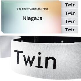 Niagara Sleep Solution 060545021477 4 Pack Bed Sheet Organizer And Storage Label Bands Fully Elastic Stretch