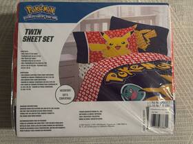 N9h57fn Nintendo Pokemon Twin 3 Piece Bed Sheet Set Flat / Fitted 1 X Pillow