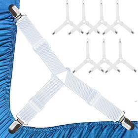 Gsd265 Nioipxa 8 Pcs Bed Sheet Holder Straps With Metal Clips Elastic Fitted Holde