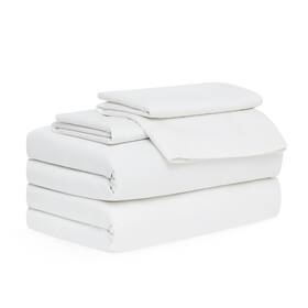 Aw4401325722-03 No 6-piece 300 Thread Count White Cotton Lyocell Blend Bed Sheet Set Queen